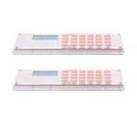 NUOBESTY 2pcs Calculator Ruler with Dual Measurement and Double Scale, 6 Inch Plastic Rulers for Office and Drafting Use, Student and Senior Friendly