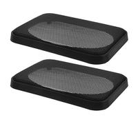 NUOBESTY 2pcs Car Subwoofer Grill Cover with Dust Protection and Acoustic Design, Black Plastic and Steel Speaker Grill Protector for Universal Audio Speakers, Modern Circular
