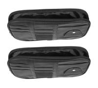 NUOBESTY 2pcs Car Sun Visor Organizer Pouch Set, Black Vehicle Interior Storage Bag with Multi-Pocket Card Holder, Sunglasses Case and Key Cash Pocket for Truck SUV