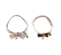 NUOBESTY 2PCS Cat Collar with Bell: Decorative Breakaway Kitten Belt for Cats - Removable Bow Tie Pendant Collar with Adjustable Belt for Holiday