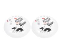 NUOBESTY 2pcs Ceramic Box for Calligraphy and Painting Porcelain Container for Stamps and Seals Elegant Vintage Design for Traditional Artworks and Giving Capacity
