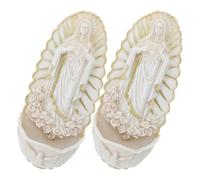 NUOBESTY 2pcs Ceramic Holy Water Font Wall Hanging Decor for Church Wall and First Communion, Beige Elegant Artistic Catholic Sacrament Decoration, Easy to Clean Versatile Home Decor
