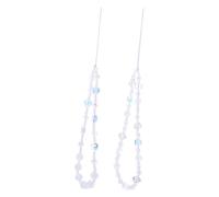 NUOBESTY 2pcs Clear Beaded Phone Charm Lanyard Dual Purpose Mobile Phone Strap Camera Wrist Strap Elegant Beaded Decoration for Women for Travel Daily Use