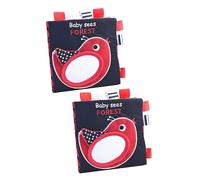NUOBESTY 2pcs Cloth Book High Contrast Visual Sensory Toy for Interactive Animal and Ocean Theme for Cognitive Development and Bonding Moments