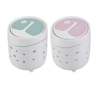 NUOBESTY 2pcs Cute Trash Can for Tabletop - Mini Waste Bin with Cover - Compact Garbage Bucket for Kitchen Countertop Bedroom Bedside Coffee Table