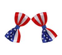 NUOBESTY 2pcs Decorative Bowtie Silk American and British Flag Print Polyester Yarn Men’s Neck Accessory, Easy to Wear, Cute Style for Parties and Parades