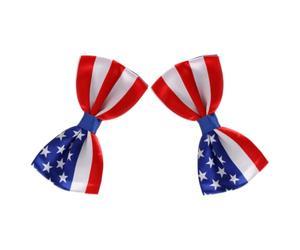NUOBESTY 2pcs Decorative Bowtie Silk American and British Flag Print Polyester Yarn Men’s Neck Accessory, Easy to Wear, Cute Style for Parties and Parades