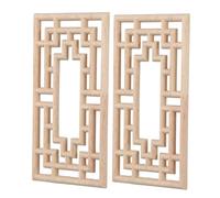 NUOBESTY 2pcs Decorative Wood Onlay Bed Frame Wood Decorative Onlays Applique Carved Wall Decor