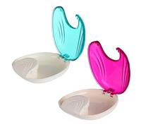 NUOBESTY 2pcs Denture Container Mouth Guard Case with Oval Shape Pp Material Convenient One-Hand Operation Suitable as Gift for Travelers and Can be Put in Pocket
