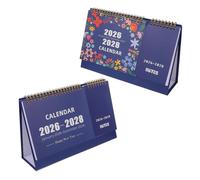 NUOBESTY 2pcs Desktop Calendar Standing Monthly Planner with English Layout for Long Term Scheduling Portable Based Organizer for Home Office School Use