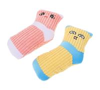 NUOBESTY 2pcs Dog Chew Squeaky Sock Dog Chewing Training Plush 6.29x2.75x0.79in Interactive Sturdy Pet Owners