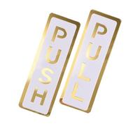 NUOBESTY 2pcs Double-layer Acrylic Mirror Door Push Pull Sign Glass Door Indication Stickers with Clear Font Modern Reflective Surface for Office and Store Entrance