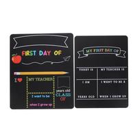 NUOBESTY 2pcs Double Sided Back to School Blackboards Last and First Day of School Chalkboards for Preschool Kindergarten Elementary Use