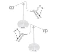 NUOBESTY 2pcs Dynamic Balance Desk Decor with Alloy Skiing Figurines, No Batteries Needed, Sleek Perpetual Motion Science Desk Balance for Home Or Office