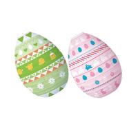 NUOBESTY 2pcs Easter Bunny Hanging Paper Lanterns, Egg-shaped Pink Green Decorative Lanterns for Easter Party Decorations and Indoor Outdoor Celebration
