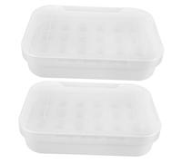 NUOBESTY 2pcs Egg Carton Crisper Stackable Egg Holder for Refrigerator Kitchen Storage Organizer for Fridge Organisation Food Freezer Box