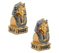 NUOBESTY 2pcs Egyptian Tutankhamun Resin Crafts Statues Home Décor Accents Egyptian King Figurines Collectible Pharaoh Decorations for Living Room and Office