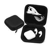 NUOBESTY 2pcs Electronic Storage Pouch with Mesh Pocket, Small Earphone Carrying Case and Mini Organizer Bag for Travel, Portable Hard Shell Cable and USB Accessories Storage