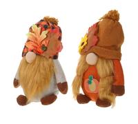 NUOBESTY 2pcs Fall Gnome Doll with Maple Leaf Autumn Decoration Harvest Festival Ornaments for Home Thanksgiving Party Centerpiece Vibrant Seasonal Figurines