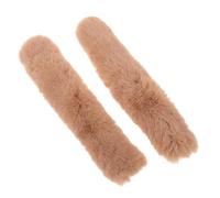 NUOBESTY 2pcs Faux Fur Plush Handbag Chain Strap Covers Replacement Tote Bag Strap Accessories with Zipper 12" for Shoulder Bags DIY Purse Making