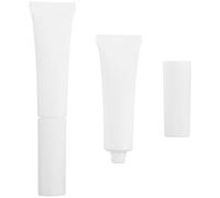 NUOBESTY 2pcs Flocked Head Makeup Tubes Empty Lotion Tubes 15ml Plastic Refillable Portable Size White High Coverage Compatibility for Makeup Routine