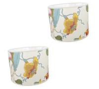 NUOBESTY 2pcs Floral Drum Lamp Shade Lightweight Durable Cloth Lampshade for Floor Lamps Home Decor Classic Style