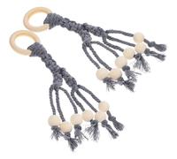 NUOBESTY 2pcs Fruit Hanger Kitchen Fruit Vegetable Hanging Rope Cotton Wood Macrame Holder Banana Macrame Hanger Hangs Fresh to Dry Good Air Circulation for Storage Kitchen