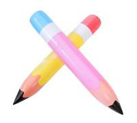 NUOBESTY 2pcs Giant Inflatable Crayon PVC Party Decorations for Birthday Classroom Art Themes Tall Yellow and Pink Novelty Pencils for Party Favors and School Events