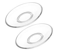 NUOBESTY 2pcs Glass Tea Saucers 12cm Round Coffee Plate Set for Tea Cups, Mini Appetizer Dishes Suitable for Home and Party Serving