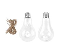 NUOBESTY 2pcs Hanging Light Bulb Glass Vase Set, Hydroponic Terrarium Container for Succulents and Flowers, Decorative Glass Planter for Home and Office Micro Landscape