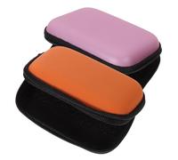 NUOBESTY 2pcs Hard Drive Protective Storage Box Portable Hard Carrying Case for External Hdd Ssd Travel Use with Shockproof Orange and Pink
