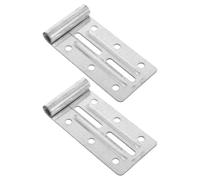 NUOBESTY 2pcs Heavy Duty Iron Garage Door Bracket Hinge with Easy Installation, Silver Metal Reinforcement Support for Bottom Track Attachment and Repair