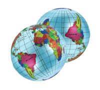 NUOBESTY 2Pcs Inflatable Globe Beach Ball Lightweight Learning Tool for Geography World Map Design for Fun and Education
