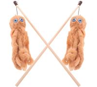 NUOBESTY 2Pcs Interactive Cat Teaser Stick Lightweight Plush Octopus Design Indoor Cat for Exercise and Play Portable Fun to Stimulate Curiosity and Engage Pets