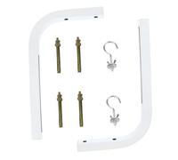 NUOBESTY 2pcs Iron Projector Screen Holder, Projector Mount L-bracket with Hook for Manual Screens, Secure Wall Hanging Mount for Concrete and Wood Walls