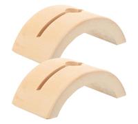 NUOBESTY 2Pcs Japanese Folding Fan Display Stand Wooden Handheld Fan Holder with Semi-Circle Base for Home Décor and