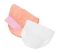 NUOBESTY 2pcs Korean Exfoliating Bath Gloves Set, Soft Silk-Like Body Scrubber Mitts for Face and Body, Lotus Pink White, Gentle Skin Exfoliation for Shower and Spa Use