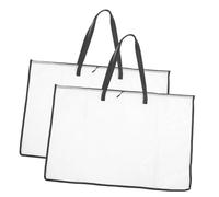 NUOBESTY 2Pcs Large Clear Art Portfolio Bags Portable Drawing Tool Carrier with Handheld Design Transparent Document and Poster Storage Folder for Artwork Protection and Easy Sorting