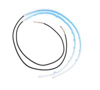 NUOBESTY 2pcs LED Strip, Dual Color Car Running Light, 60cm, 12v, Waterproof, Extremely Thin, White Headlight with Yellow Turn Signal and Brake Flow for Car and Trailer Daytime Running