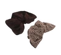 NUOBESTY 2pcs Leopard Print Hair Tie Large Elastic Women Hair Scrunchies Thick Ropes Band for Girls Parties School