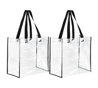 NUOBESTY 2pcs Lightweight Foldable Large Tote Bag with Handle Made of Pvc and Nylon, for Festivals and Seasonal Occasions, Travel Cosmetic Bag and Reusable Grocery Organizer