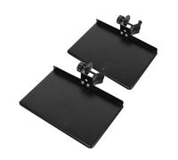 NUOBESTY 2pcs Live Broadcast Mic Stand Tray Holders with Adjustable Clamp for Stage Streaming Recording Portable Sound Card and Phone Rack Compatible with Outdoor Karaoke and Music