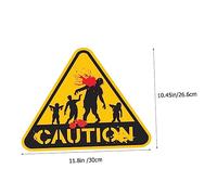 NUOBESTY 2Pcs Luminous Halloween Warning Sign Stickers Glow The Dark Adhesive Wall Decals for Halloween Party Decoration Easy Peel for Doors Windows Smooth Surfaces Haunted House Use