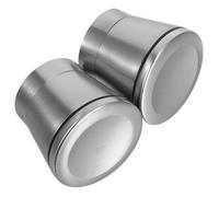NUOBESTY 2pcs Manual Stainless Steel Mill Caps for Salt Pepper Grinder, Replacement Metal Spice Grinder Covers, Food-Grade Seasoning Bottle Lid Tops for Kitchen Use
