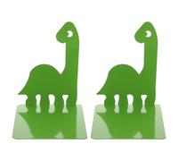 NUOBESTY 2pcs Metal Dinosaur Bookend Decorative Book Shelf Desktop Book Organizer for Home Office Tabletop Decoration Ornament Green,15X12.5X11.5CM