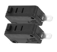 NUOBESTY 2pcs Micro Switch for Microwave Oven Door 2-pin Normally Open Contacts with Plastic and Metal Material, Universal Compatibility and Simple Installation for Household Appliances