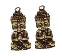 NUOBESTY 2pcs Mini Brass Buddha Pendant Charm Jewelry Making Accessories Buddhist Ornaments for Craft Diy Handmade