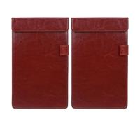 NUOBESTY 2pcs Mini Check Presenter Clipboards 9.8" X 5.9" Pu Leather Small Menu Holders for Restaurant Order Taking, Office Writing Boards, Kitchen Receipt Holder, Brown