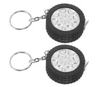 NUOBESTY 2pcs Mini Measuring Tape Keychain 1 Meter Portable Retractable Tape Measure Alloy and Plastic Construction for Home and Office Use