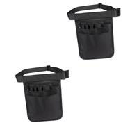 NUOBESTY 2pcs Multipurpose Nurse Tools Organizer Waist Bag Durable Nylon Medical Supplies Pouch with Multiple Pockets for Nurses and Professionals Black